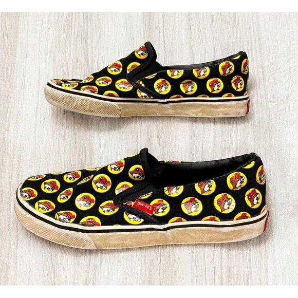 Buc-ees Shoes Slip-on Sneakers Beaver Logo Print Mens 6 See Photos For Size - Picture 2 of 10
